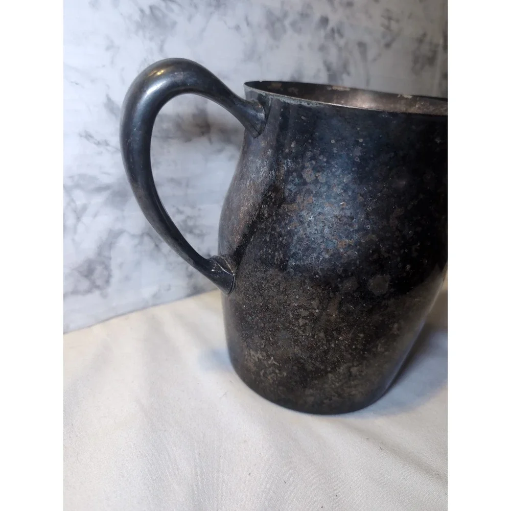 Vintage Sheridan Silver On Copper Paul Revere Style Water Pitcher With Ice Lip
